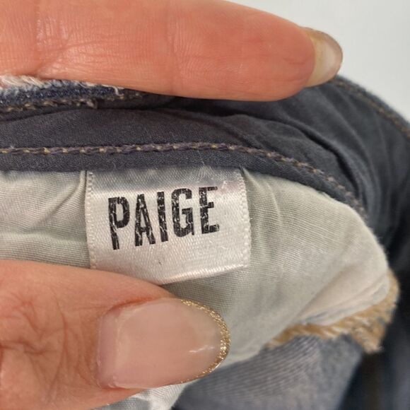 Paige Hoxton Ankle Livy Distressed Blue Jeans - Picture 10 of 13